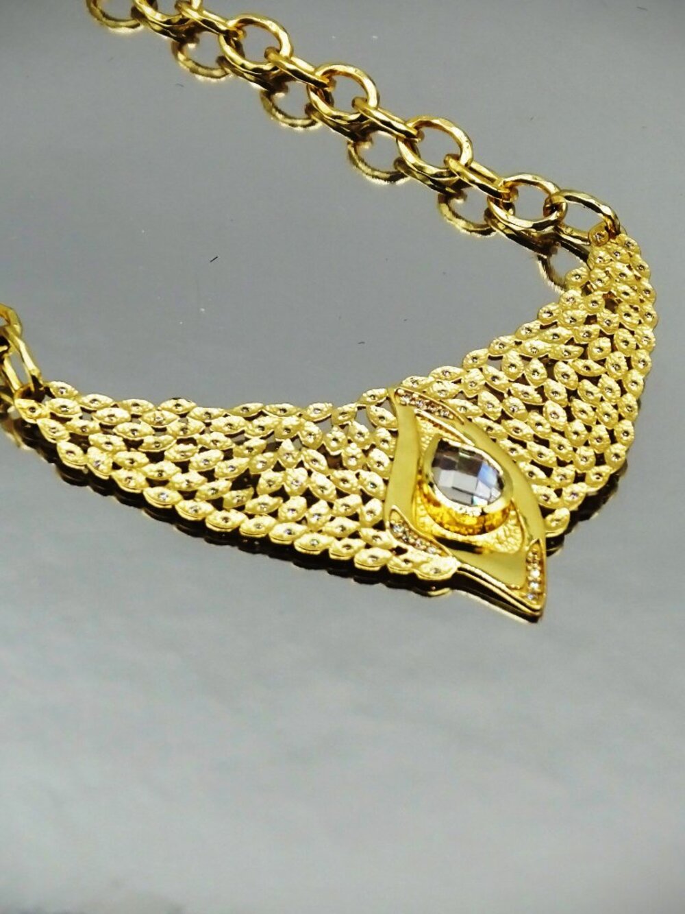 MELINDA MARIA Gold Plated & Faceted Cubic Zirconia Statement Necklace
